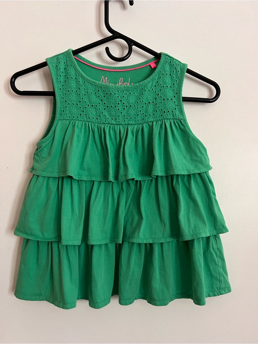 Mini Boden Green Tiered Ruffle Tank Top - Picture 8 of 8